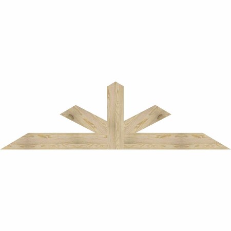 Ekena Millwork Saratoga Rough Sawn Timber Gable Bracket, Douglas Fir, 84"W x 24"H x 2"D x 6"F, 7/12 Pitch GBW084X24X0206SAR00RDF